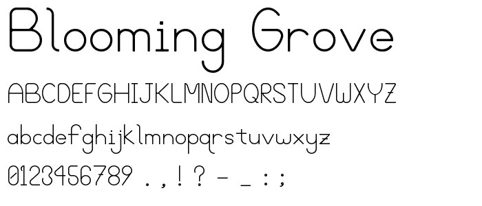 Blooming Grove font